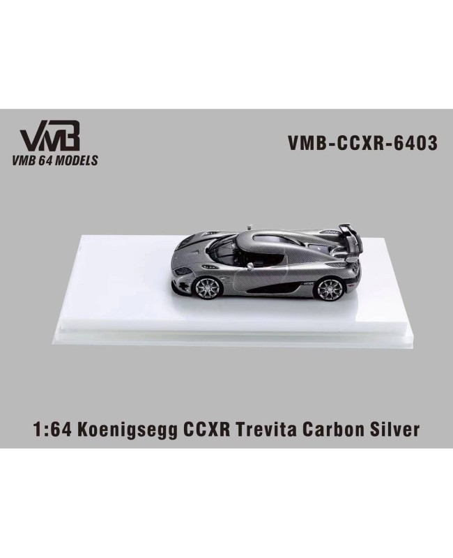 (預訂 Pre-order) VMB 1/64  Koenigsegg CCXR Trevita (Resin car model) Carbon Silver (限量299台)