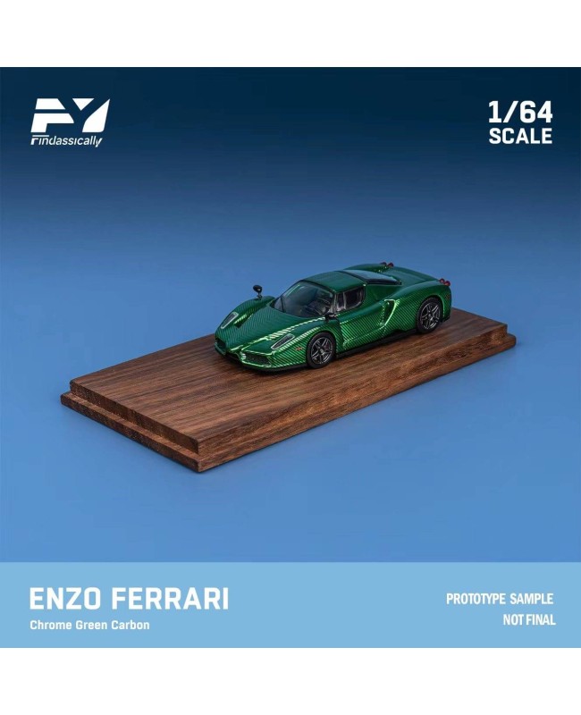 (預訂 Pre-order) Findclassically 1/64 Enzo (Diecast car model) 限量300台 Chrome carbon fiber green