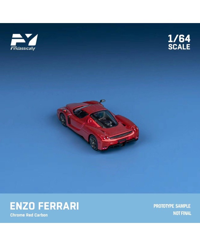 (預訂 Pre-order) Findclassically 1/64 Enzo (Diecast car model) 限量300台 Chrome carbon fiber red
