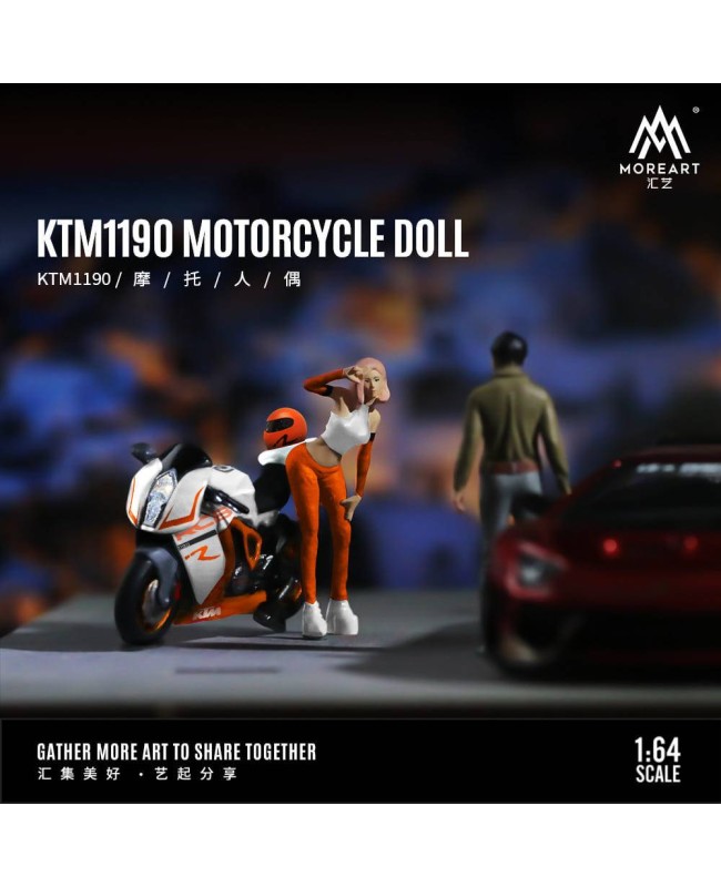 (預訂 Pre-order) MoreArt 1/64 KTM1190 MOTORCYCLE DOLL White and orange MO222084