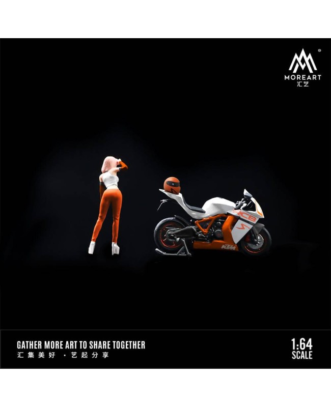 (預訂 Pre-order) MoreArt 1/64 KTM1190 MOTORCYCLE DOLL White and orange MO222084