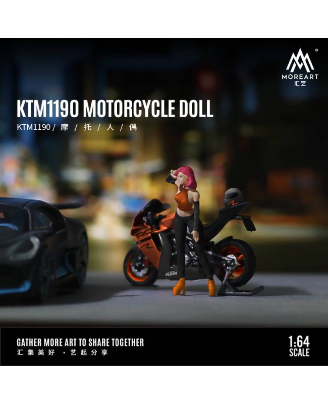 (預訂 Pre-order) MoreArt 1/64 KTM1190 MOTORCYCLE DOLL Orange and Black MO222085