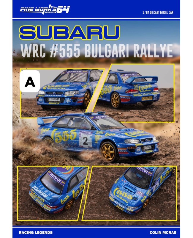 (預訂 Pre-order) Fine works64 1/64 SUBARU WRC (Diecast car model) 限量500台 Blue #2