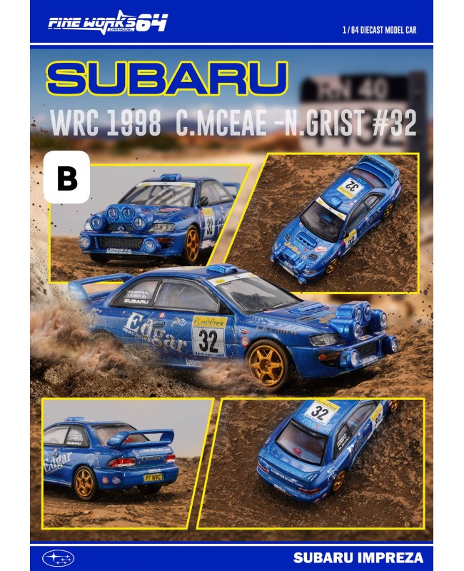 (預訂 Pre-order) Fine works64 1/64 SUBARU WRC (Diecast car model) 限量500台 Blue #32