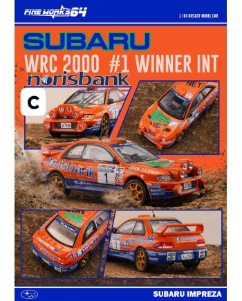 (預訂 Pre-order) Fine works64 1/64 SUBARU WRC (Diecast car model) 限量500台 Orange #1