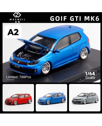 (預訂 Pre-order) Maxwell 1/64 GOLF GTI MK6 (Diecast car model) 限量799台 Blue 低趴版