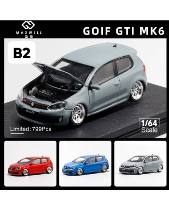 (預訂 Pre-order) Maxwell 1/64 GOLF GTI MK6 (Diecast car model) 限量799台 GREY 低趴版