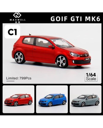 (預訂 Pre-order) Maxwell 1/64 GOLF GTI MK6 (Diecast car model) 限量799台 Metal red 普通版