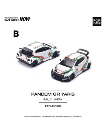 (預訂 Pre-order) POP RACE PR640136  PANDEM GR YARIS - RALLY LIVERY (Diecast car model)