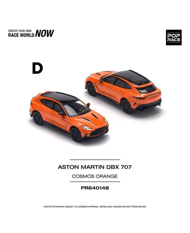 (預訂 Pre-order) POP RACE PR640148  ASTON MARTIN DBX 707 - COSMOS ORANGE (Diecast car model)