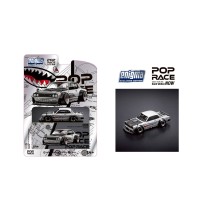 (預訂 Pre-order) Pop Race 1/64 SKYLINE GT-R V8 DRIFT (HAKOSUKA) METALLIC SILVER (Diecast car model) PRE005