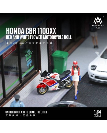 (預訂 Pre-order) MoreArt 1/64 HONDA CBR 1100XX RED AND WHITE FLOWER MOTORCYCLE DOLL MO222088