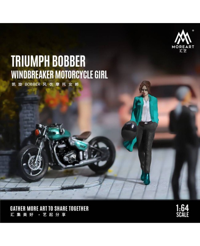 (預訂 Pre-order) MoreArt 1:64 TRIUMPH BOBBER WINDBREAKER MOTORCYCLE GIRL MO222089