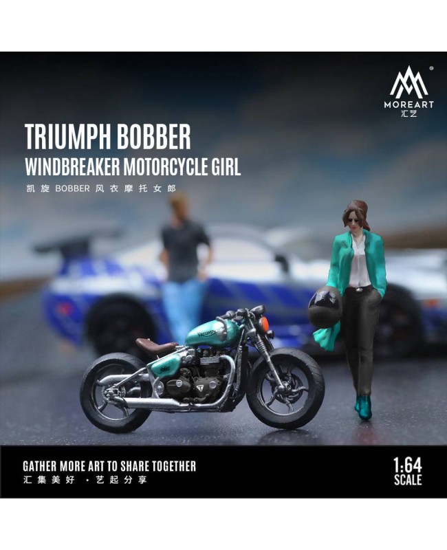 (預訂 Pre-order) MoreArt 1:64 TRIUMPH BOBBER WINDBREAKER MOTORCYCLE GIRL MO222089