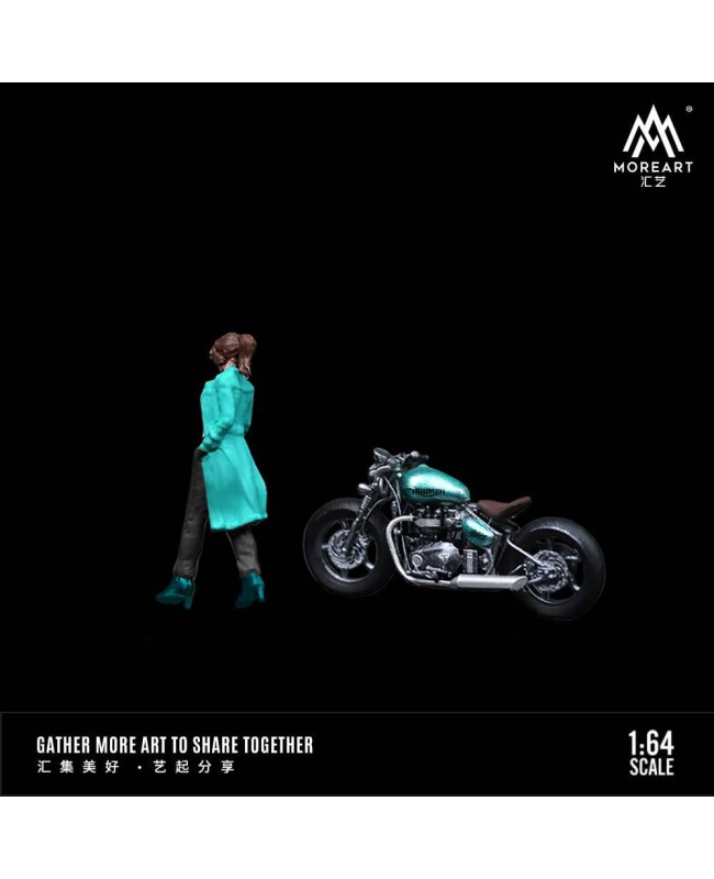 (預訂 Pre-order) MoreArt 1:64 TRIUMPH BOBBER WINDBREAKER MOTORCYCLE GIRL MO222089