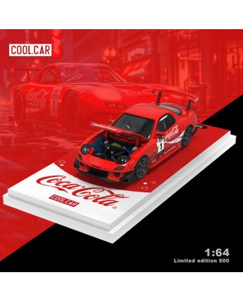 (預訂 Pre-order) Cool Car 1:64 MAZDA RX-7  開蓋版 (Diecast car model) 限量500台 Coca-Cola No. 1 CC647006 普通版