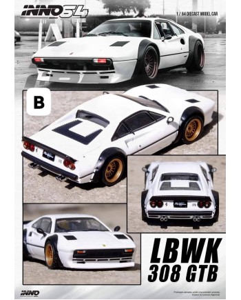 (預訂 Pre-order) Inno64 1/64 IN64-LBWK308-WHI: LBWK 308 GTB White (Diecast car model)