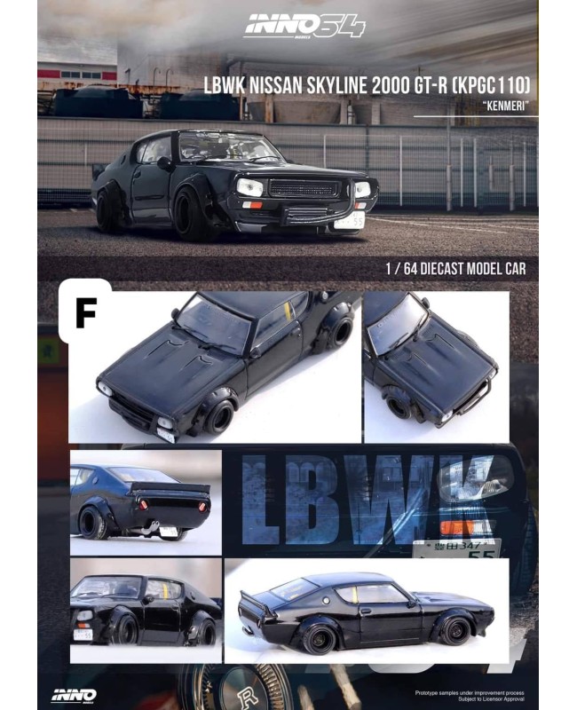 (預訂 Pre-order) Inno64 1/64 IN64-KPGC110LB-BLA: NISSAN SKYLINE 2000 GT-R (KPGC110) 