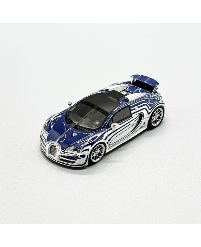 (預訂 Pre-order) LJM 1:64 Bugatti Veyron Dark Blue and White Ceramic Dragon (Resin car model) 限量299台