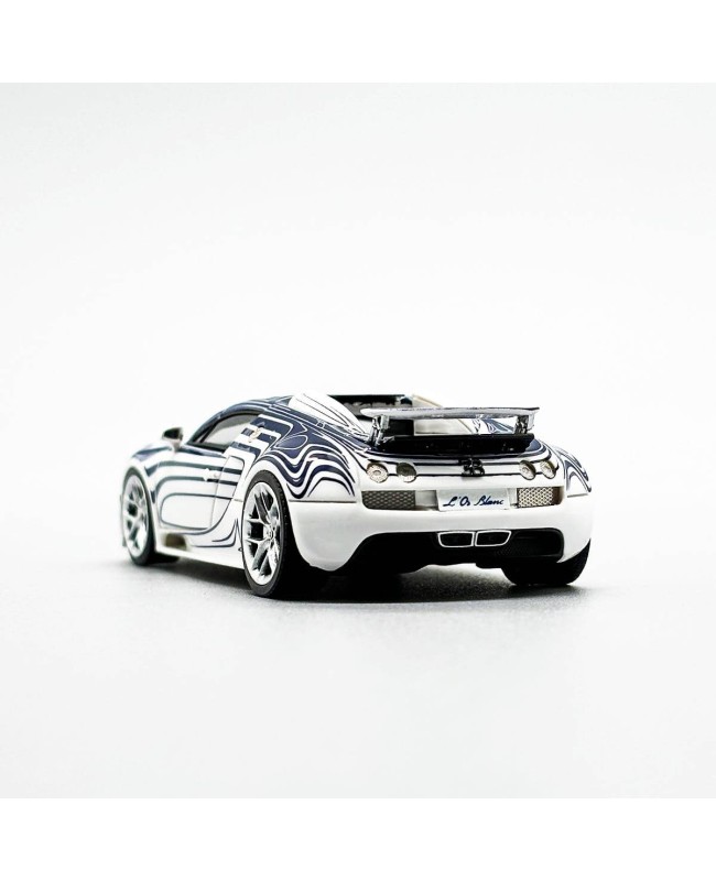 (預訂 Pre-order) LJM 1:64 Bugatti Veyron Dark Blue and White Ceramic Dragon (Resin car model) 限量299台