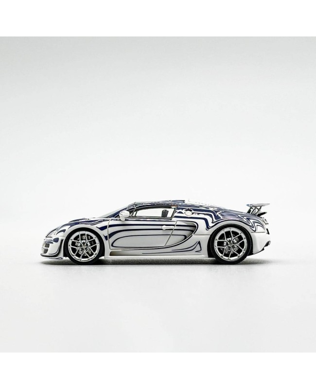 (預訂 Pre-order) LJM 1:64 Bugatti Veyron Dark Blue and White Ceramic Dragon (Resin car model) 限量299台