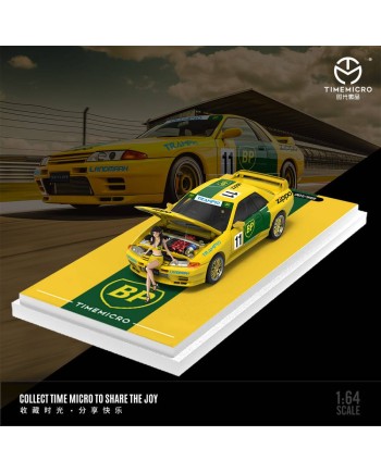 (預訂 Pre-order) TimeMicro 1:64  Nissan GTR 32 Racing (Diecast car model) 限量999台 Yellow BP racing car   TM644133-1 人偶版