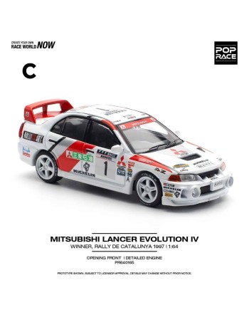 (預訂 Pre-order) Poprace 1/64 PR640165 MITSUBISHI LANCER EVO IV - WINNER, RALLY DE CATALUNYA 1997 (Diecast car model)