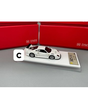 (預訂 Pre-order) DMH 1/64 F40GTE (Resin car model) DM64A024 珍珠白､  橡膠啞黑十啞光碳纖維十橡膠翻毛啞鐵灰內飾，五幅銀色輪轂、光黑色卡鉗  亞克力底座 (限量199台)