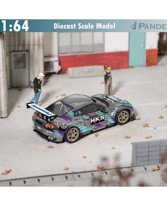 (預訂 Pre-order) Fuji 1:64 Pandem GT-R R35 Rocket Bunny (Diecast car model) 限量599台 Grey-Silver HKS