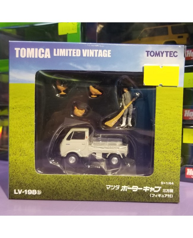 TOMYTEC Tomica Limited Vintage LV-198b Mazda Porter Cab Three-way Open (White) With Figure (Diecast Model)