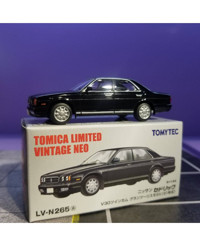 Tomytec 1/64 LV-N265a Nissan Cedric V30 Twincam Gran Turismo SV Black 1991 (Diecast Model)