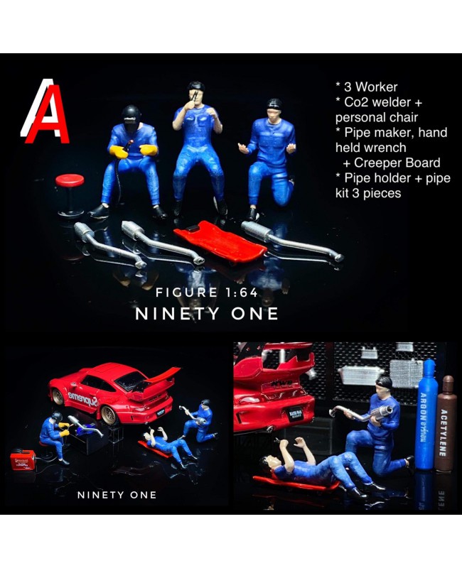 Ninety One Garage Set 1/64 Miniature Figure Set