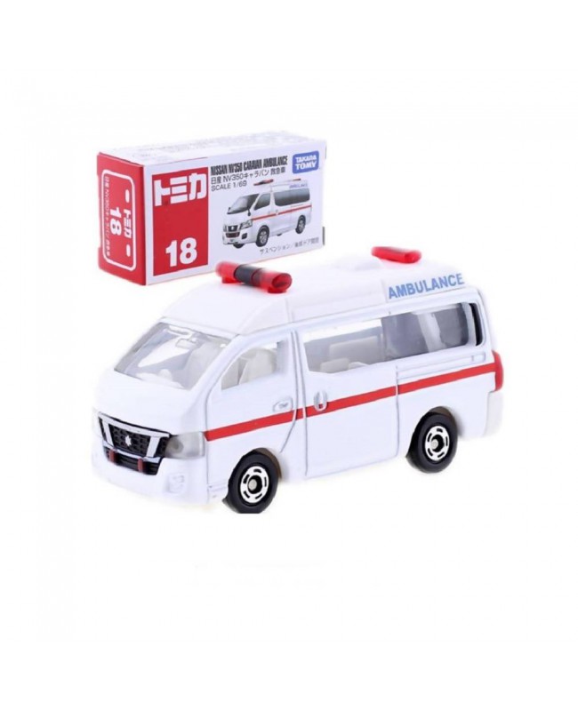 Tomica No 18 Nissan NV350 Caravan Ambulance Scale 1:56