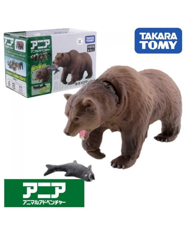 Takara Tomy Ania 動物模型 AS-25 灰熊 (附送小魚)