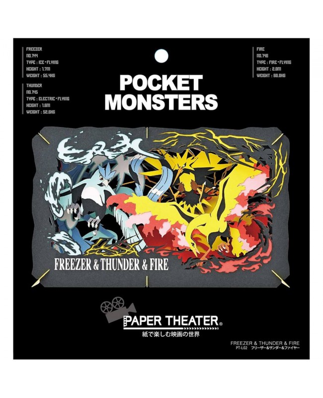 Ensky Paper Theater 紙劇場 PT-L02 Pokemon Freezer & Thunder & Fire (ARTICUNO & ZAPDOS & MOLTRES) 三聖鳥